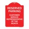 Signmission Reserved Parking Customer Service Representative of Month Heavy-Gauge Alum, 18" x 24", RW-1824-23136 A-DES-RW-1824-23136 - alternate 1